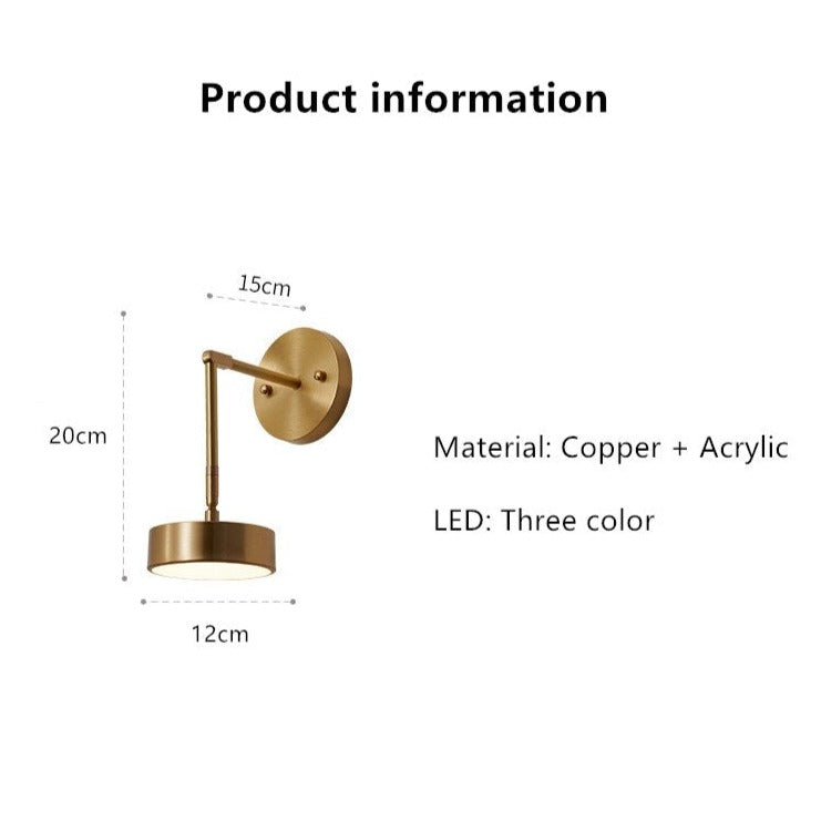 Applique murale moderne LED avec bras réglable doré Margot - vue 7 sur 7