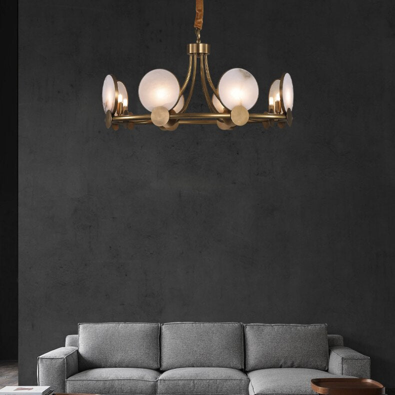 Lustre moderne LED en forme circulaire et marbré Zélie - vue 2 sur 10