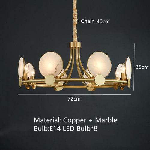 Lustre moderne LED en forme circulaire et marbré Zélie - vue 9 sur 10