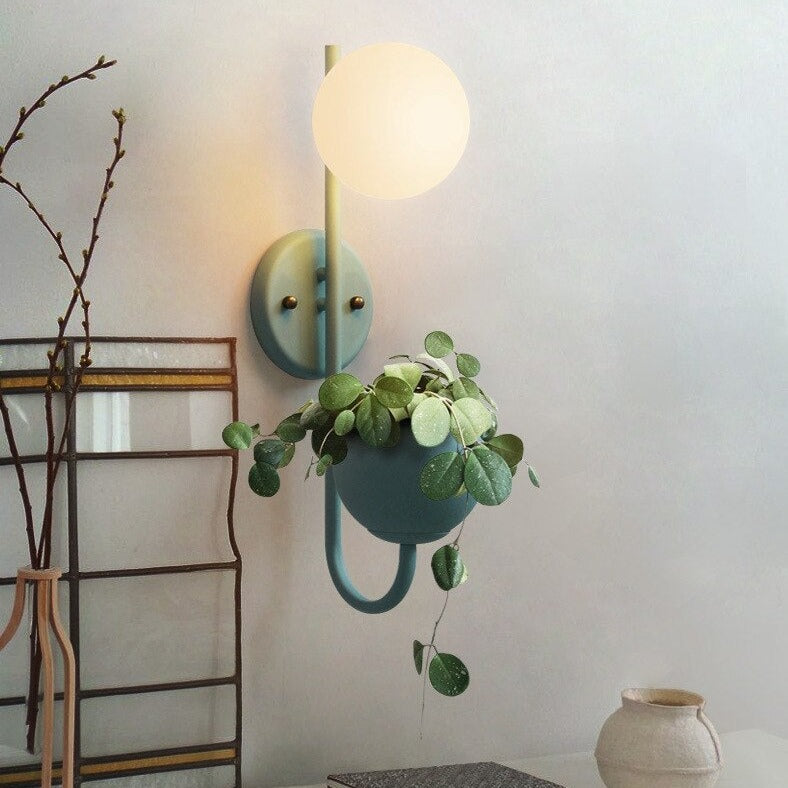 Applique murale moderne LED avec pot de plantes Xenia
