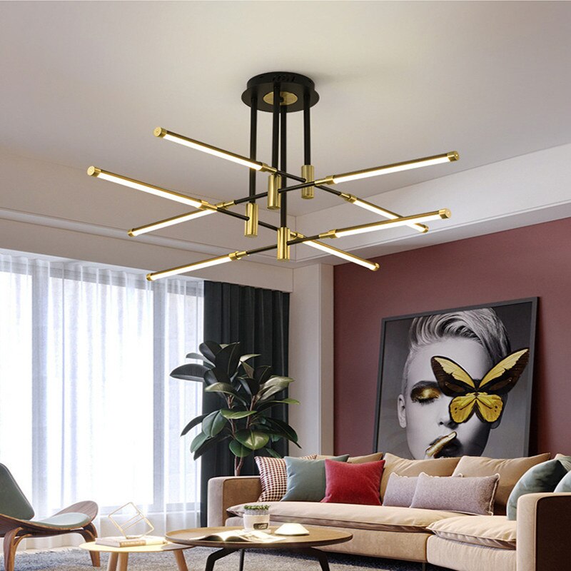 Lustre moderne LED avec lampes rectangulaires Wayna - vue 2 sur 18