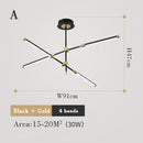 Lustre moderne LED avec lampes rectangulaires Wayna