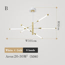 Lustre moderne LED avec lampes rectangulaires Wayna