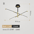 Lustre moderne LED avec lampes rectangulaires Wayna