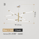 Lustre moderne LED avec lampes rectangulaires Wayna