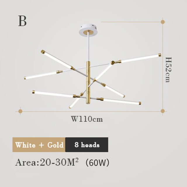 Lustre moderne LED avec lampes rectangulaires Wayna - vue 18 sur 18