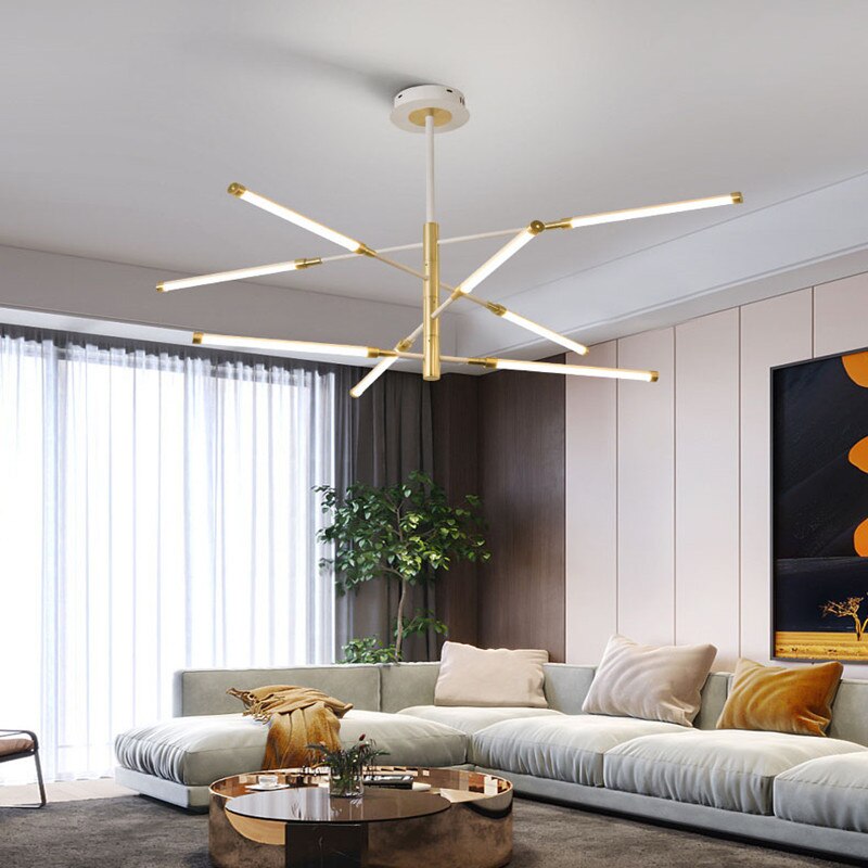 Lustre moderne LED avec lampes rectangulaires Wayna - vue 5 sur 18