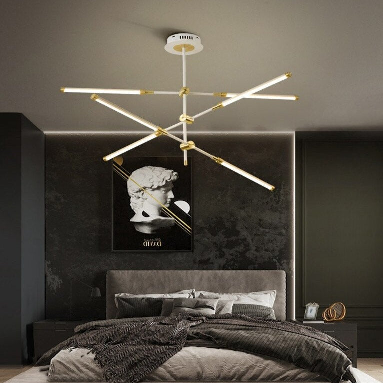 Lustre moderne LED avec lampes rectangulaires Wayna - vue 7 sur 18