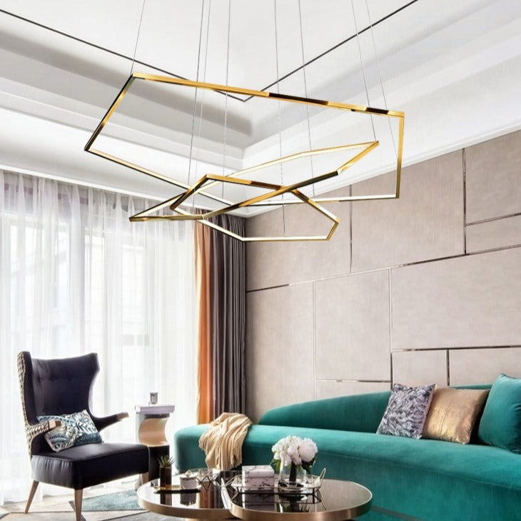 Lustre moderne en forme d'hexagones luxury Emmylia - vue 4 sur 8