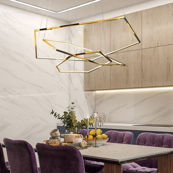 Lustre moderne en forme d'hexagones luxury Emmylia - vue 6 sur 8