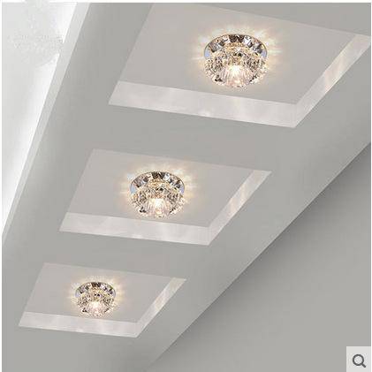Plafonnier LED en cristal et mirroir