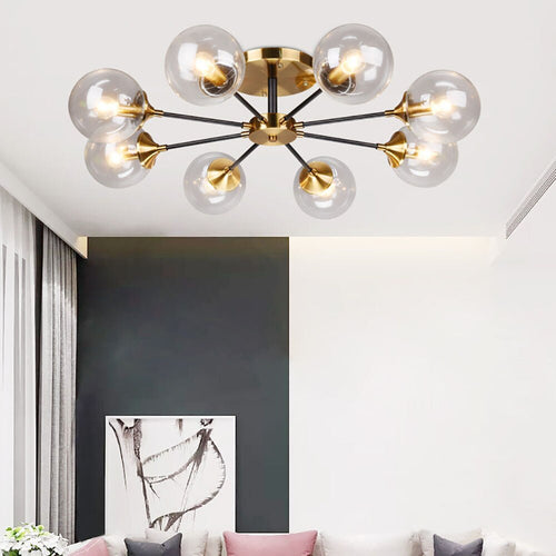 Plafonnier moderne LED en étoile et globes en verre Iraide - vue 4 sur 19