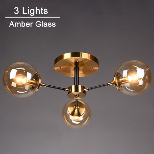 Plafonnier moderne LED en étoile et globes en verre Iraide - vue 9 sur 19