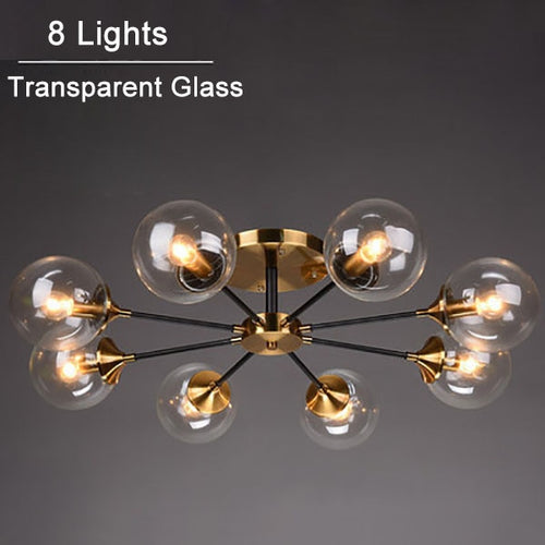 Plafonnier moderne LED en étoile et globes en verre Iraide - vue 19 sur 19