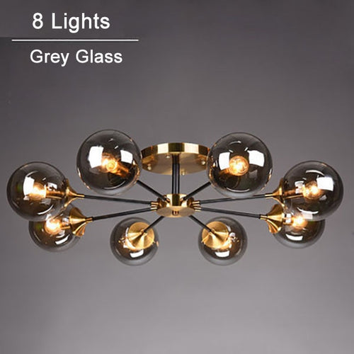 Plafonnier moderne LED en étoile et globes en verre Iraide - vue 20 sur 19