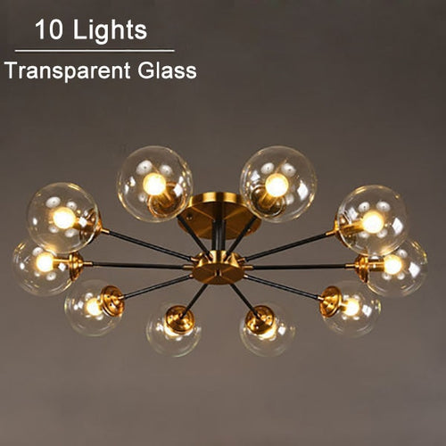 Plafonnier moderne LED en étoile et globes en verre Iraide - vue 18 sur 19