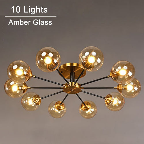 Plafonnier moderne LED en étoile et globes en verre Iraide - vue 11 sur 19