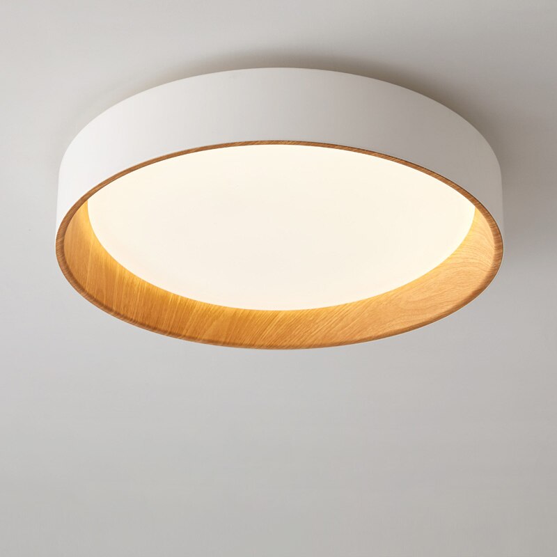 Plafonnier moderne LED circulaire avec intérieur en bois Etelvina