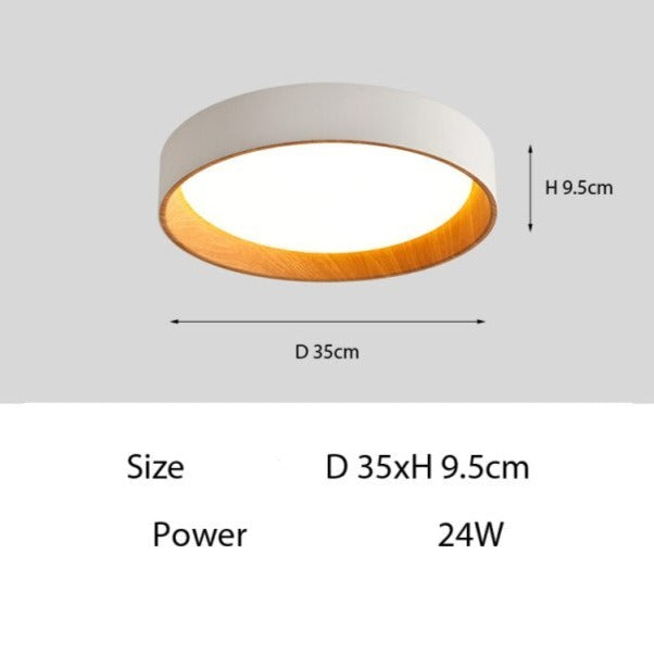 Plafonnier moderne LED circulaire avec intérieur en bois Etelvina