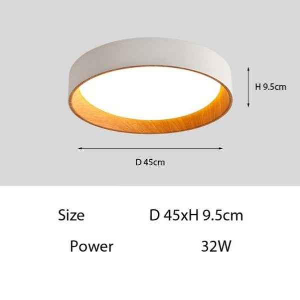 Plafonnier moderne LED circulaire avec intérieur en bois Etelvina