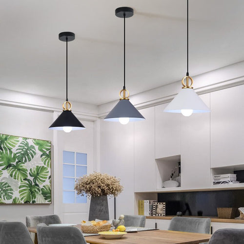 Suspension design LED avec abat-jour en métal nordique Haston - vue 3 sur 22