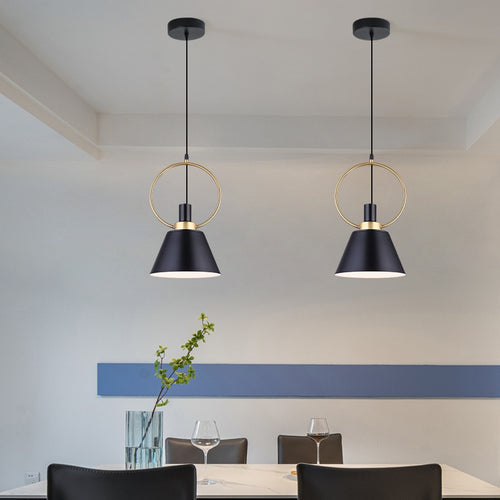 Suspension design LED avec abat-jour en métal nordique Haston - vue 4 sur 22