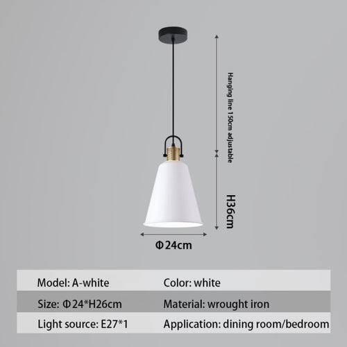 Suspension design LED avec abat-jour en métal nordique Haston - vue 9 sur 22