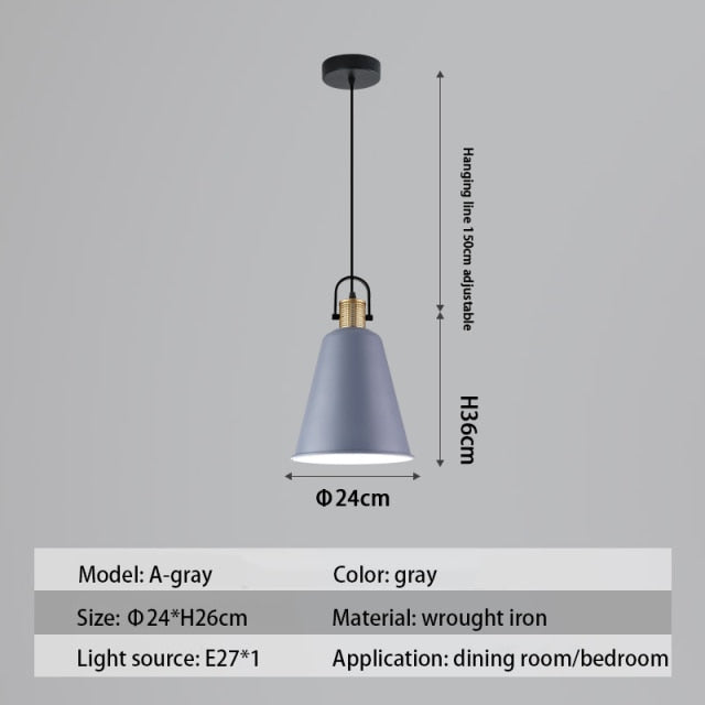 Suspension design LED avec abat-jour en métal nordique Haston - vue 7 sur 22