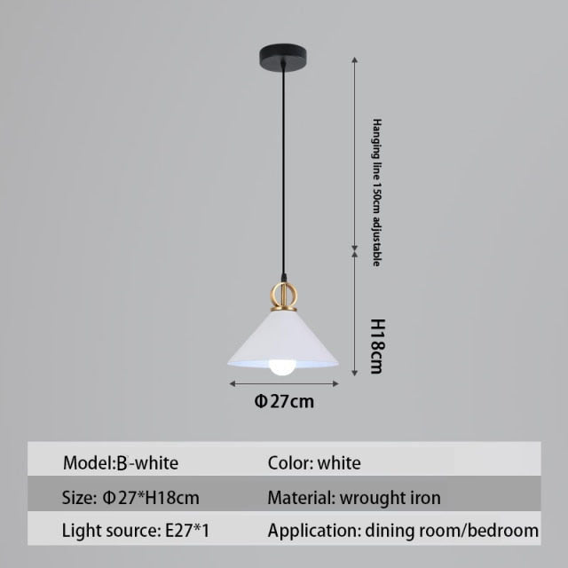 Suspension design LED avec abat-jour en métal nordique Haston - vue 10 sur 22