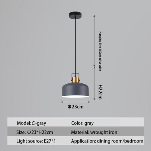 Suspension design LED avec abat-jour en métal nordique Haston - vue 16 sur 22