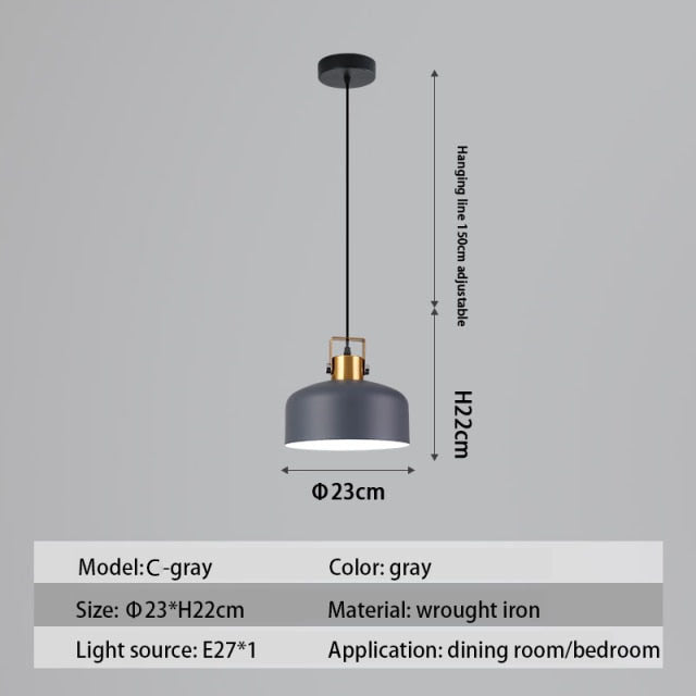 Suspension design LED avec abat-jour en métal nordique Haston - vue 15 sur 22