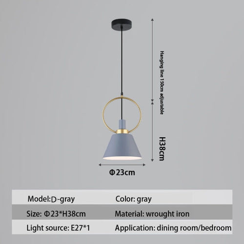 Suspension design LED avec abat-jour en métal nordique Haston - vue 20 sur 22