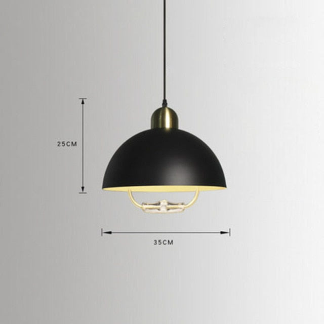 Suspension industrielle avec abat-jour arrondi Lyvia