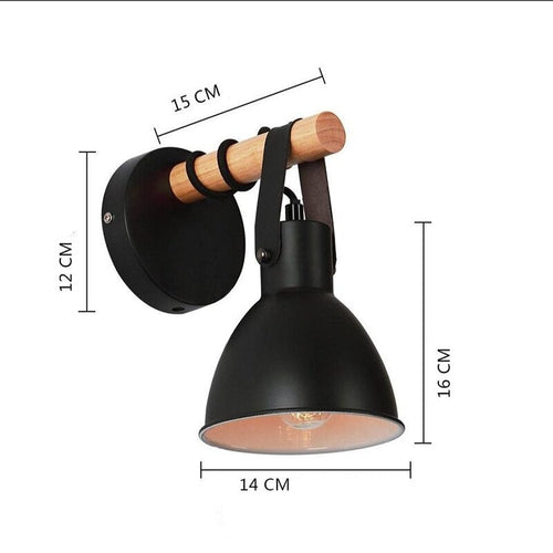 Applique murale industrielle LED avec abat-jour conique noir Nofti