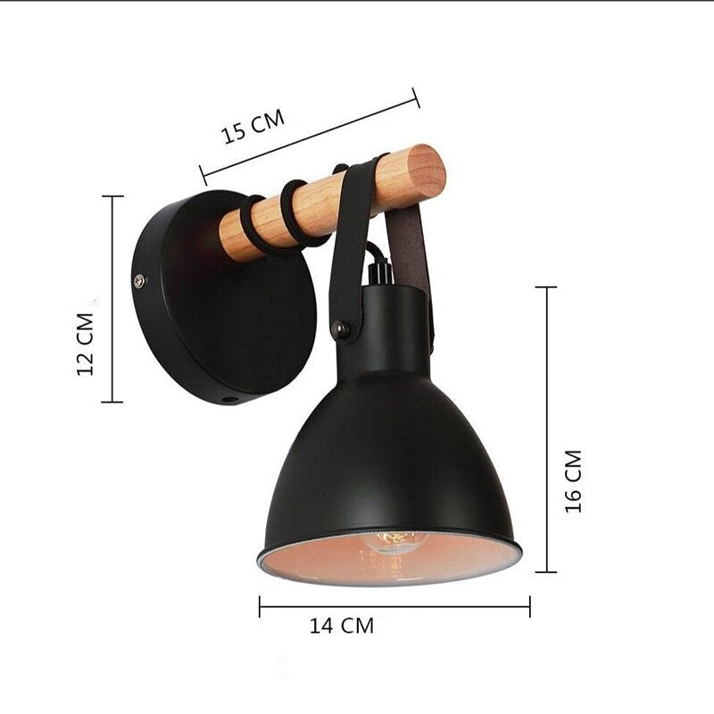 Applique murale industrielle LED avec abat-jour conique noir Nofti - vue 7 sur 6