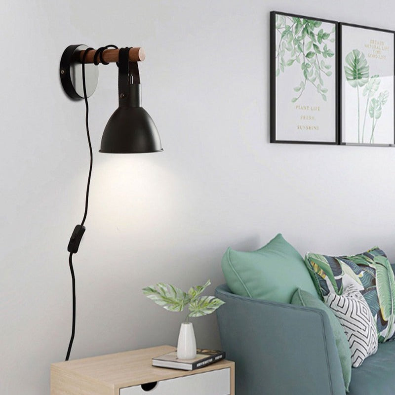Applique murale industrielle LED avec abat-jour conique noir Nofti - vue 5 sur 6