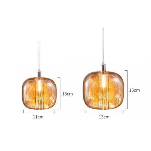 Suspension moderne LED forme de glaçon en cristal coloré Lua - vue 11 sur 10