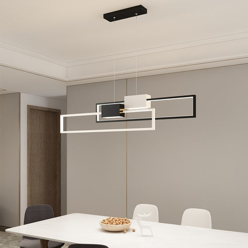 Lustre design LED avec lampes rectangulaires en métal Artemisa - vue 5 sur 7