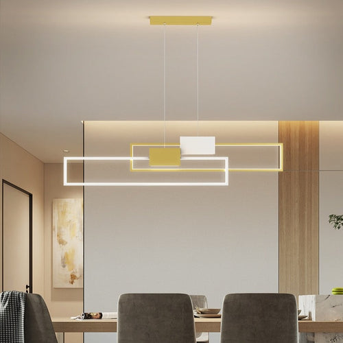 Lustre design LED avec lampes rectangulaires en métal Artemisa - vue 6 sur 7