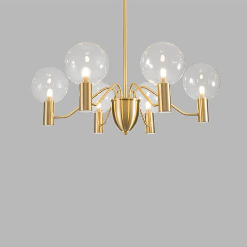 Lustre moderne LED forme d'araignée métallique dorée Criss - vue 6 sur 7