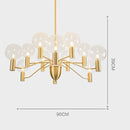Lustre moderne LED forme d'araignée métallique dorée Criss
