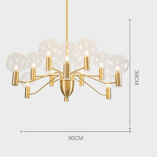 Lustre moderne LED forme d'araignée métallique dorée Criss - vue 8 sur 7