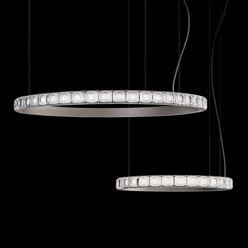 Lustre moderne LED style bague avec diamants en cristal Martis