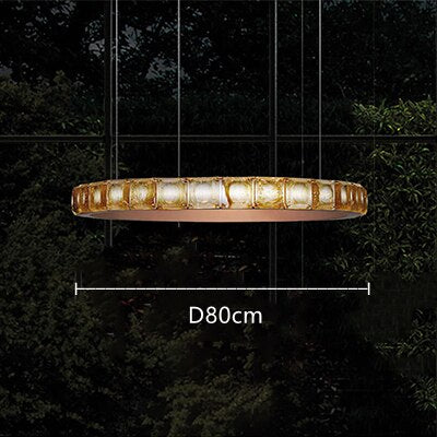 Lustre moderne LED style bague avec diamants en cristal Martis