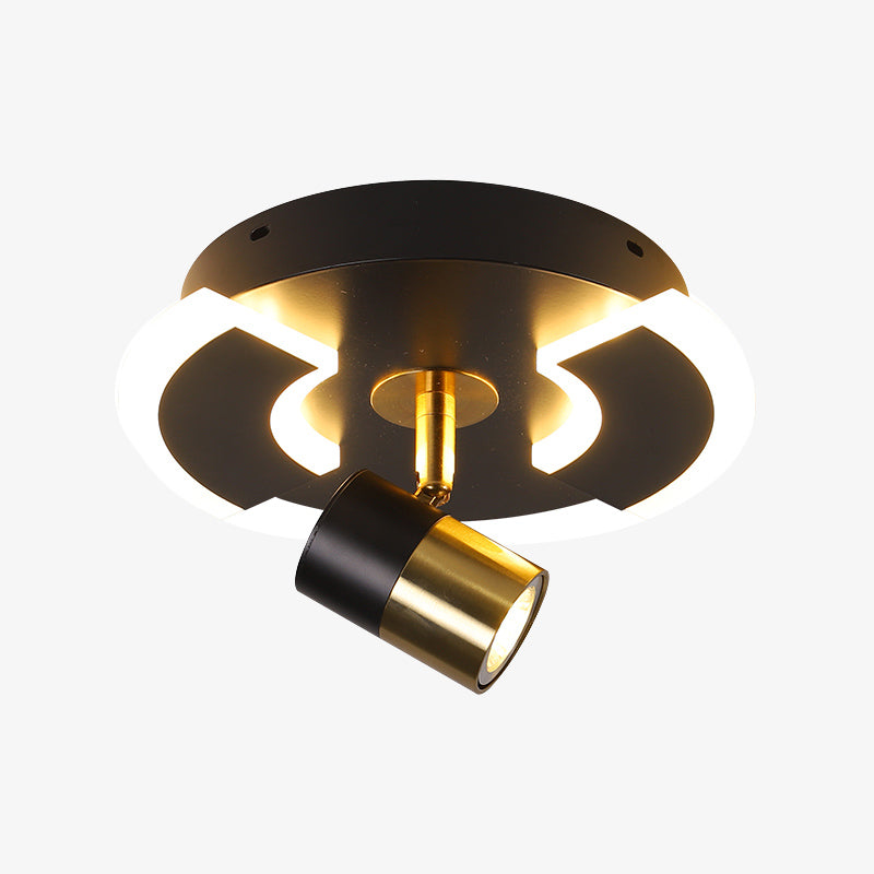 Plafonnier design LED avec base ronde lumineuse en métal Abby