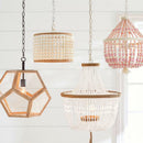 Lustre scandinave style corbeille avec perles enfilées Brunissende