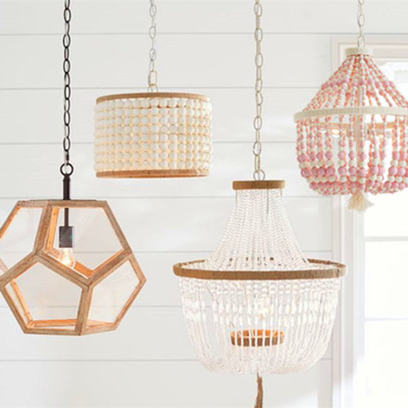 Lustre scandinave style corbeille avec perles enfilées Brunissende - vue 8 sur 13