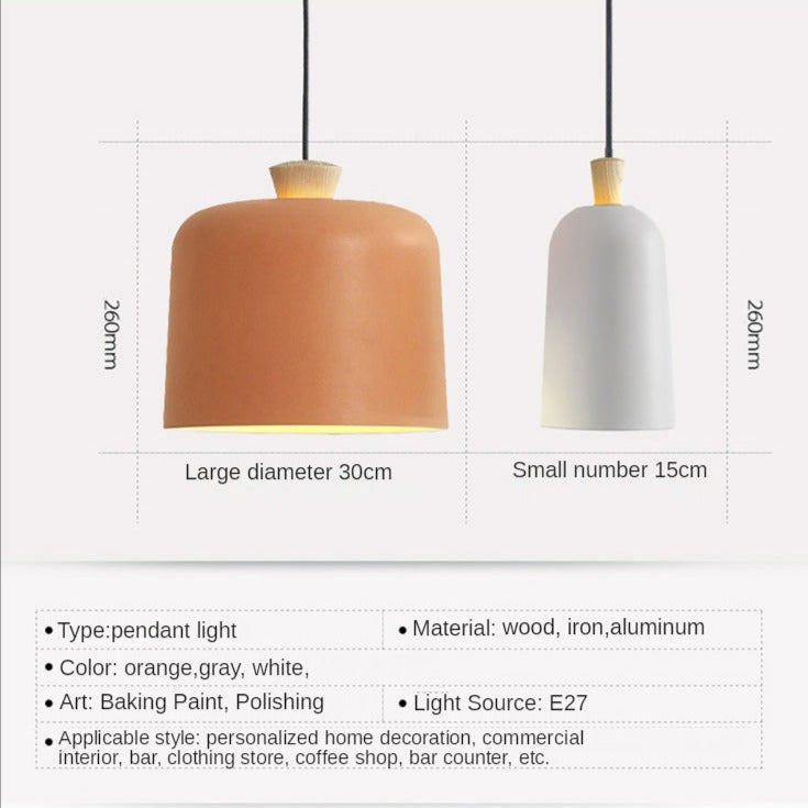 Suspension scandinave avec abat-jour en métal et bois Maloe