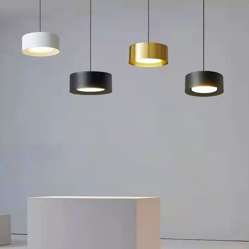 Suspension moderne LED cylindre court et métallique Reese - vue 2 sur 11