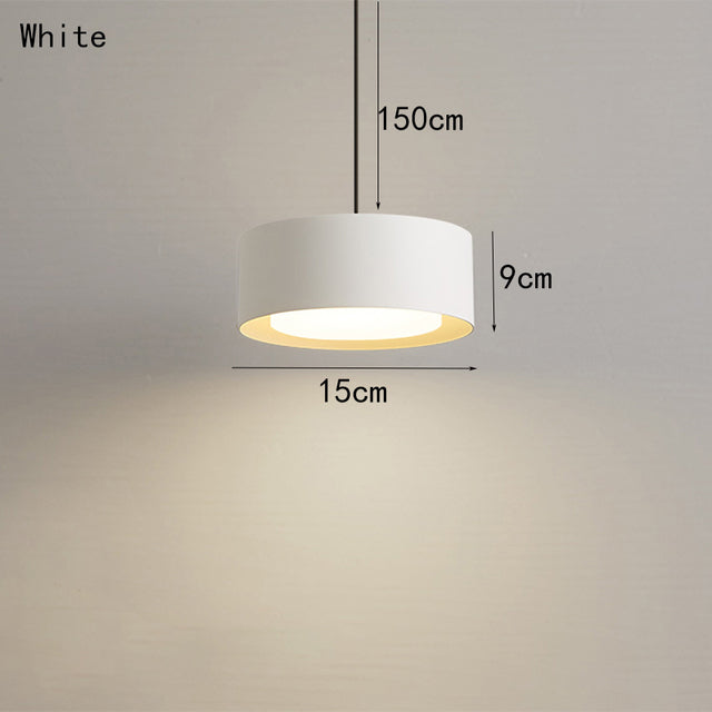Suspension moderne LED cylindre court et métallique Reese - vue 9 sur 11